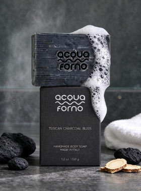 意大利 Acqua Forno 活性炭冷制皂 甘草根橄榄油沐浴皂 保湿焕亮