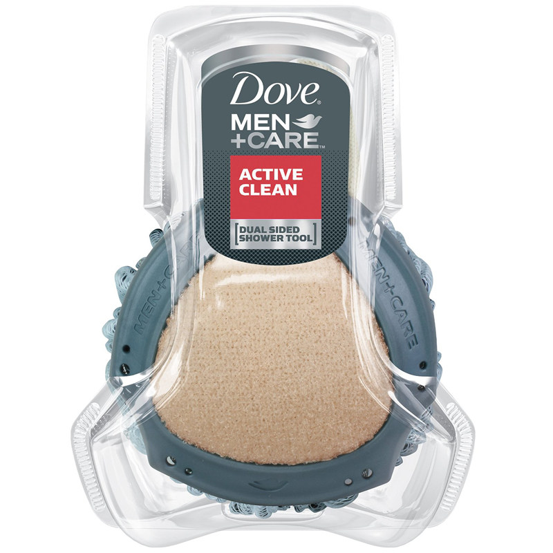 美国Dove Men+Care Active Clean 粗细双面按摩去角质 浴球/浴花