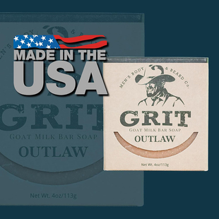 美国GRIT-Outlaw不羁旷野香型男士羊奶皂手工无色素配方温和清洁