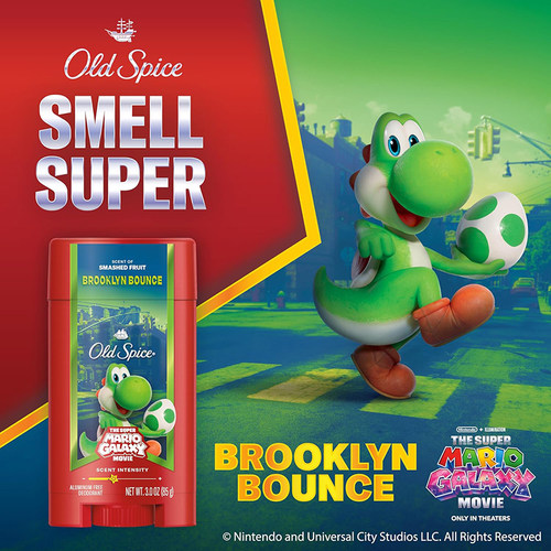 美国Old Spice 布鲁克林律动除臭棒 限量马里奥联名款 无铝配方