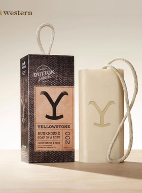 Tru Western-Yellowstone黄石 柑橘鼠尾草带绳子男士沐浴香皂283g