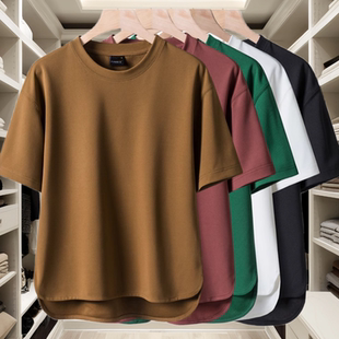 T恤男夏季 上衣2件装 新款 潮牌休闲青少年学生半袖 宽松大码 纯色短袖