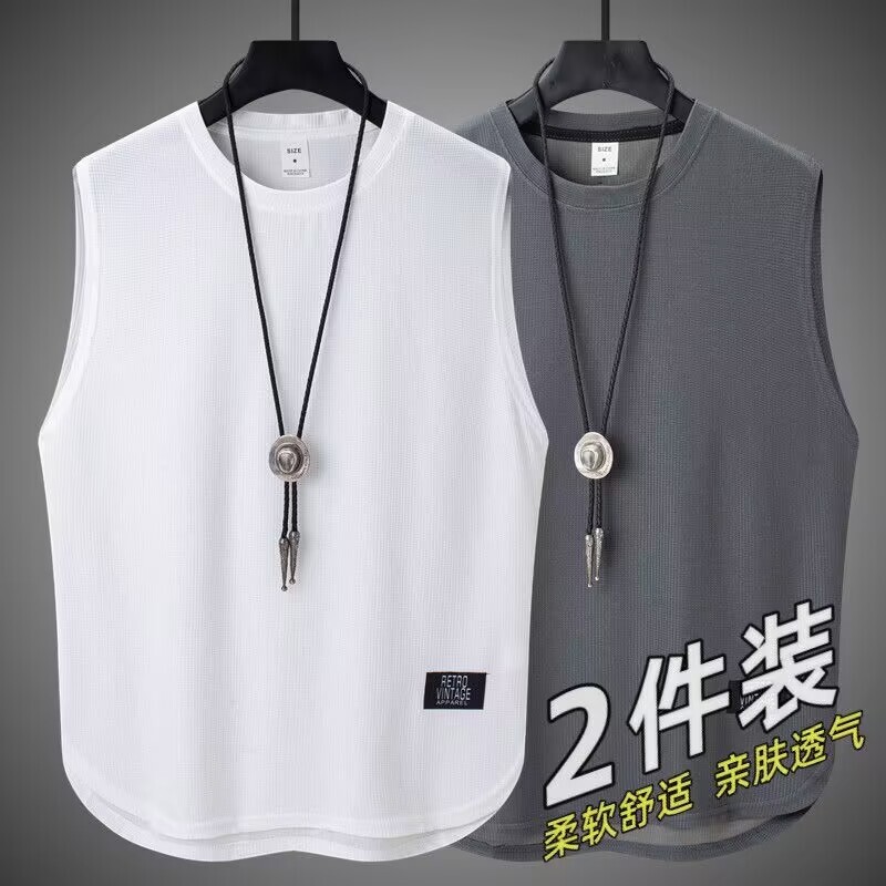 背心男夏季薄款运动篮球汗衫加肥加大码坎肩无袖t恤学生休闲上衣