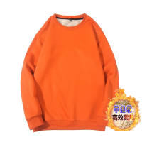 A thick, solid-color, versatile hoodie made of lambskin for autumn and winter, a trendy hoodless pullover for young men, high school and junior high school students thumbnail 5