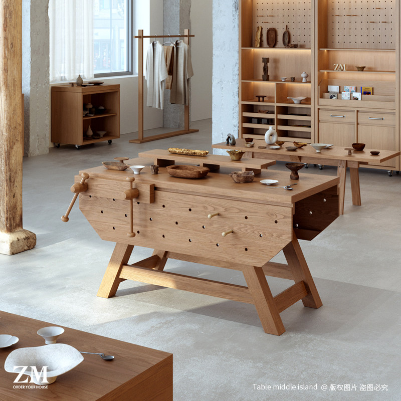 创意中岛台流水台服装皮具手作店商品陈列桌文创咖啡厅生活用品柜,商业/办公家具,中岛/流水台,淘宝优惠券,粉丝福利购,淘宝优惠卷