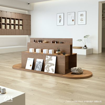 流水台中岛台茶展示柜艺术陈列