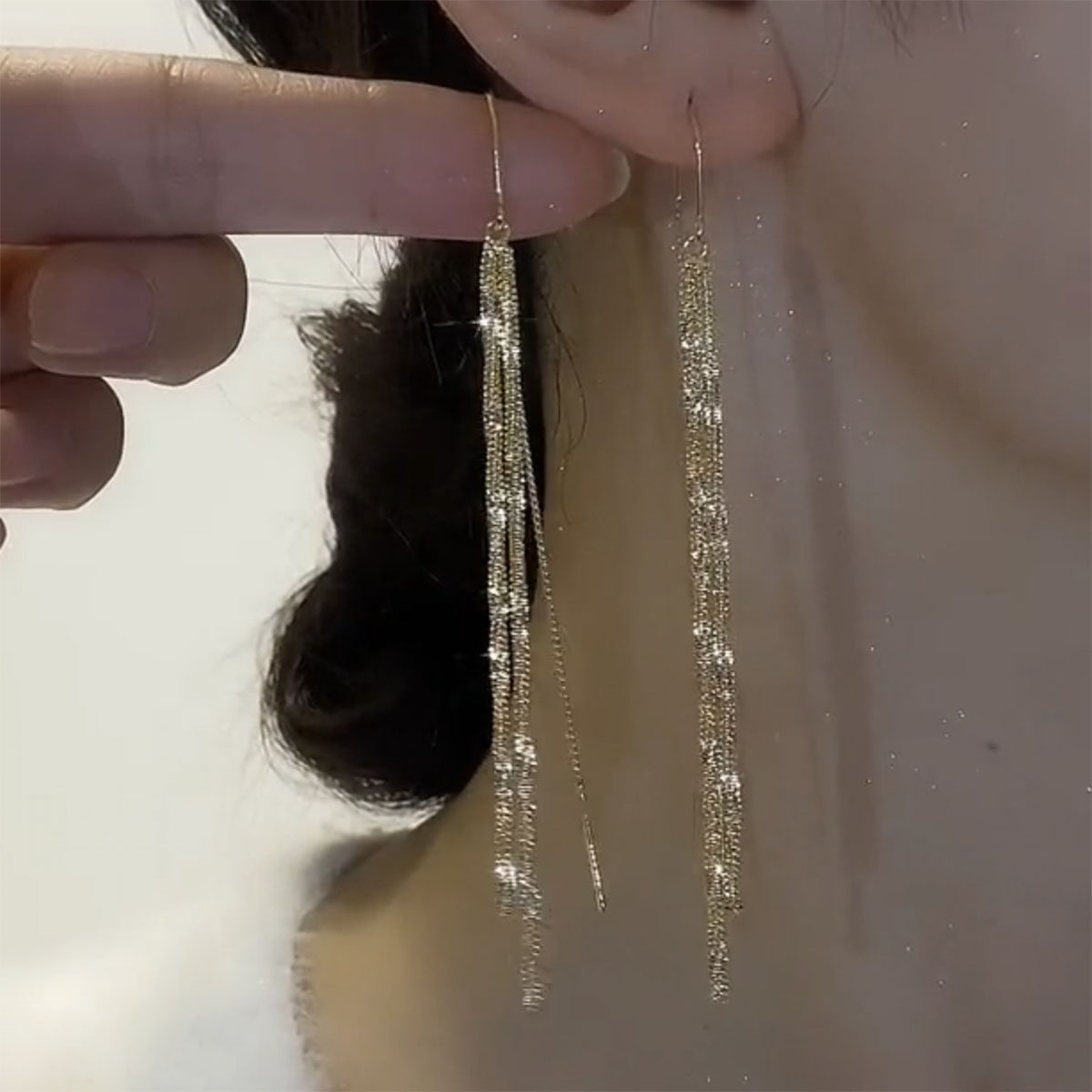 简约气质链条流苏耳线