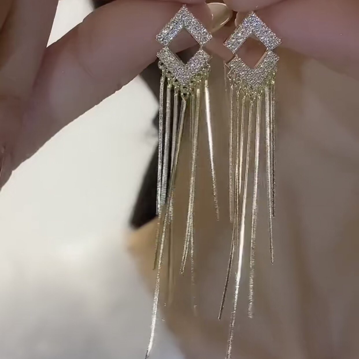 长款个性链子不规则流苏耳环女
