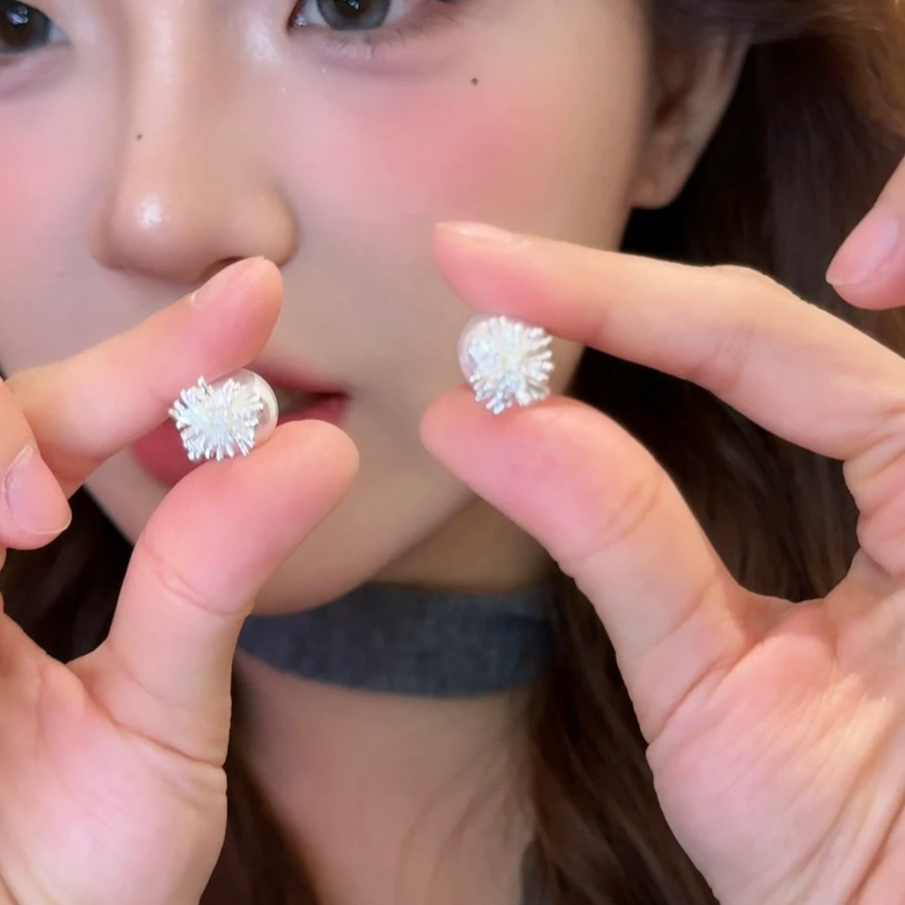 两戴前后式银色烟花耳钉女2025年新款爆款高级感轻奢耳环气质耳饰