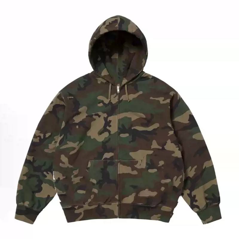SS25BIG LOGO ZIP UP HOODED 大徽标拉链连帽卫衣 迷彩
