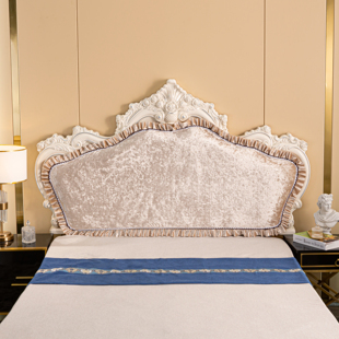 床头罩定制钻石绒床头套牢固不掉简约欧式超柔布艺软包防尘保护罩