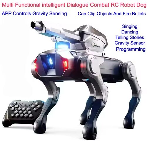 intelligent Dialogue Combat RC Robot Dog APP Controls clip