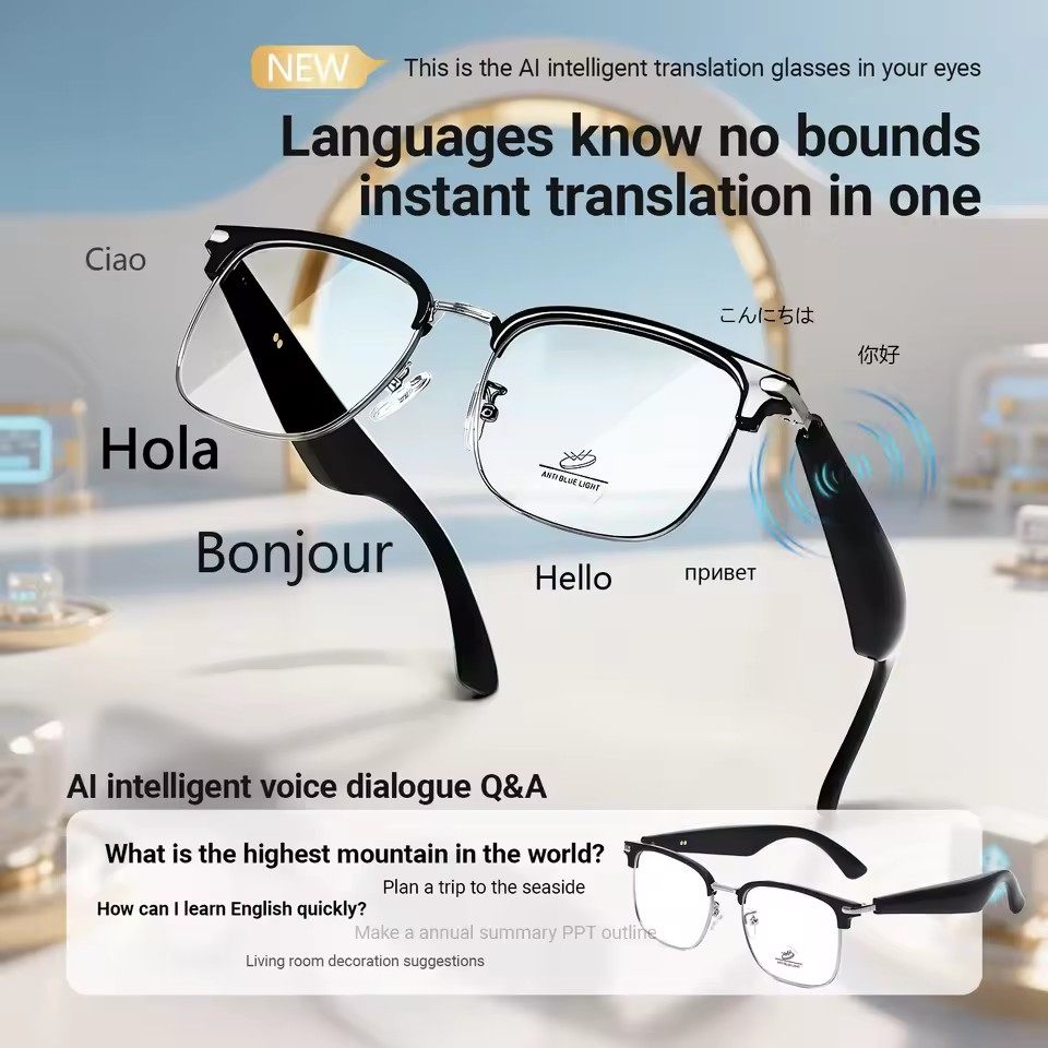 GY600 UV Protection Language AI Translation smart Glasses