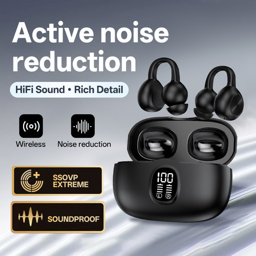 Clip-On Bluetooth Earphones  Waterproof Wireless Earbuds