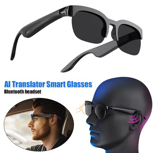 Audio Glasses  AI Translator Sports Headphones UV Protection