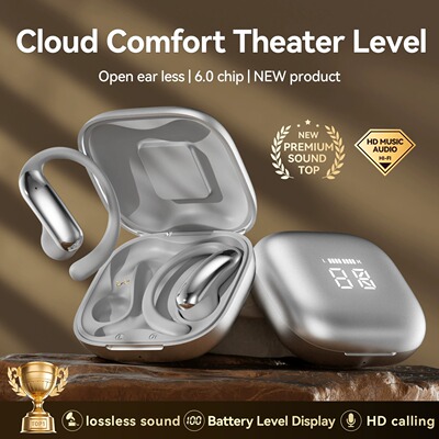 OWS earbuds digital display wireless Bluetooth headset