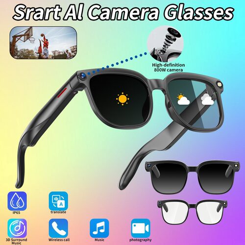 4K Smart AI Glasses camera Video Voice Translation sunlasses