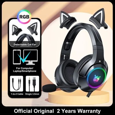 ONIKUMA K9 Wired Headphones  RGB Flexible HD Mic Gaming