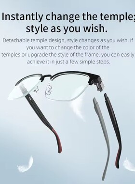 Smart AI Translation Bluetooth Glasses Quick-swap temple arm