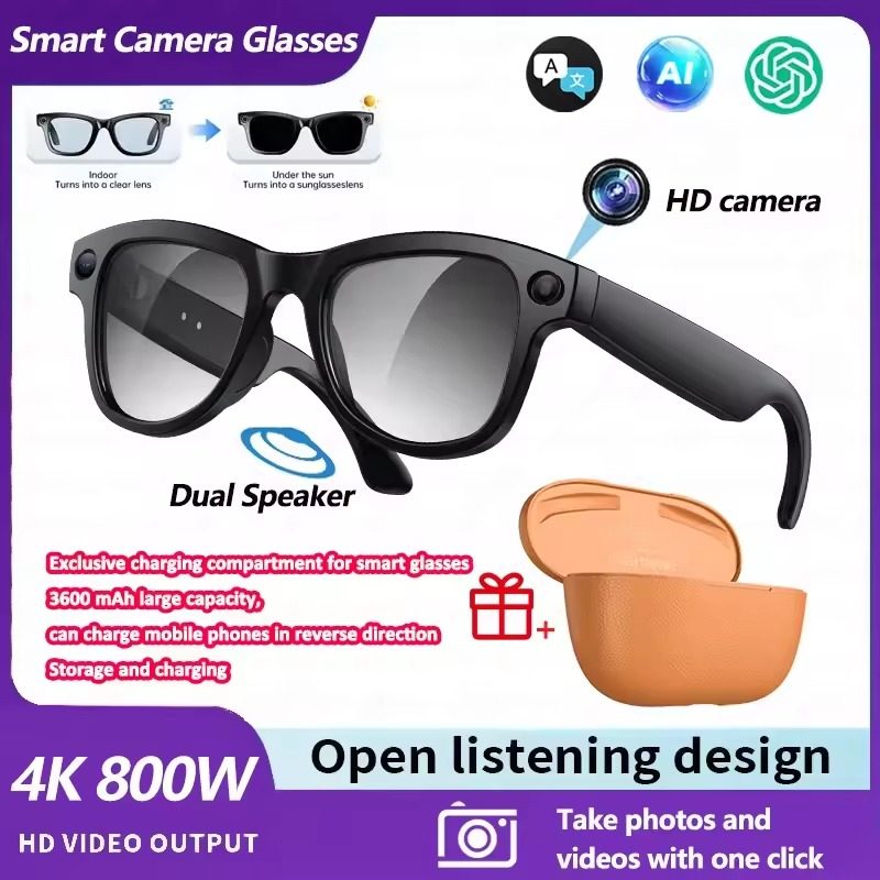 8MP Smart Glasses Translator Photo Video Glasses Sunglasses