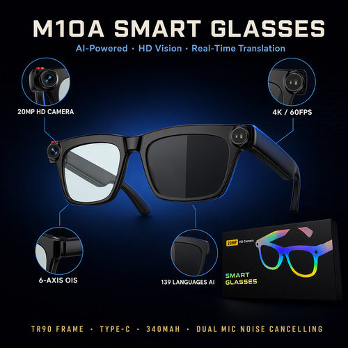AI smart glasses 20MP camera 4K video recorder translator