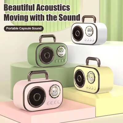 Bluetooth Audio Subwoofer speakers Retro Soundbox FM Radio