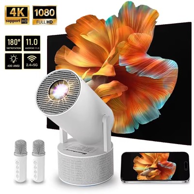 4K Android 11 Projector 260ANSI Dual WiFi6 BT5.0 Home Cinema Outdoor Portable Projetor
