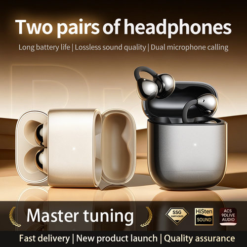 Twin Headphone Bluetooth Headset Sports Ear Clip Earphone