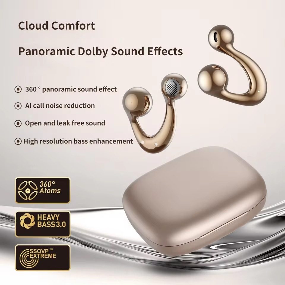 Open Style Bluetooth Earphone EarClip Dual Device Connection