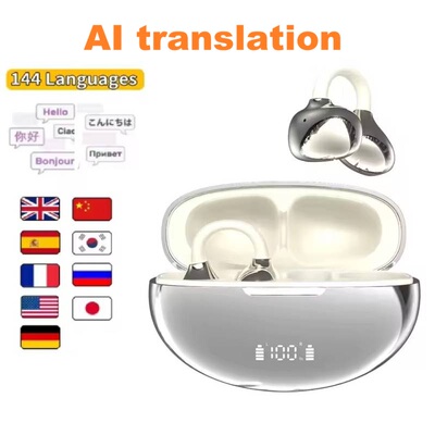 AI translator Ear Clip Earphones Noise Reduction EarBuds