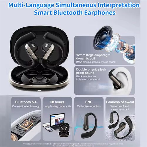 AI translator TWS earbuds Translation Earphones Headsets