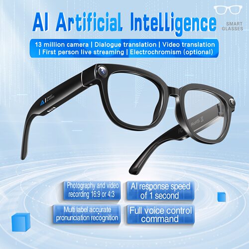 AI Smart Glasses 13MP Camera Translation sunglasses earbuds