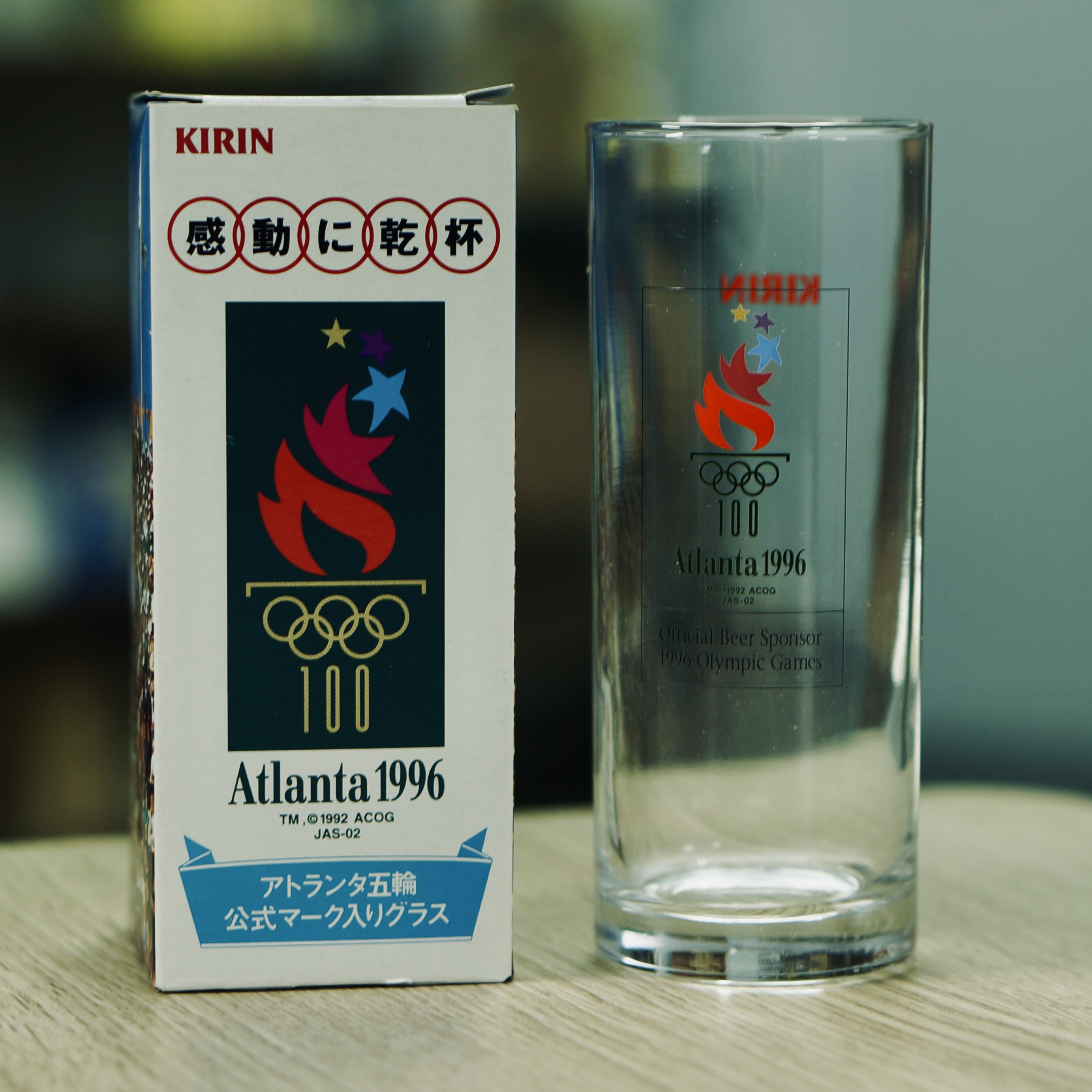 日本麒麟生啤KIRIN1996运动会限定生啤酒玻璃杯日式烧酒杯清酒杯