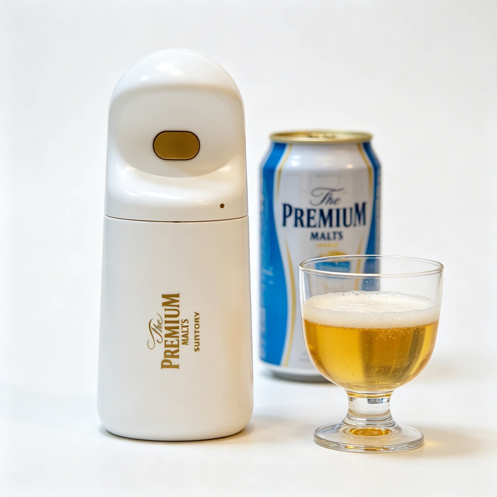 日本三得利万志啤酒起泡发泡器 神泡啤酒振动器限定罐装电动打泡