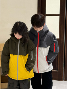 25冬儿童加厚三防羽绒服男童女童户外机能冲锋衣外套保暖连帽羽绒