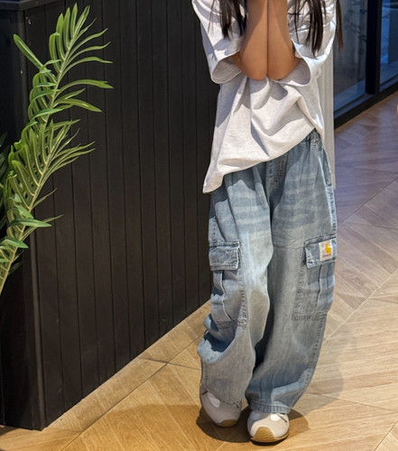 【超软超薄牛仔裤】夏新款儿童薄款街头风hippop街舞裤口袋牛仔裤