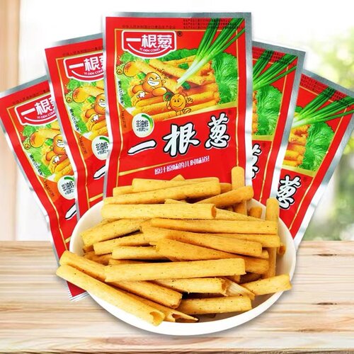 怀旧休闲一根葱油炸膨化薯条零食