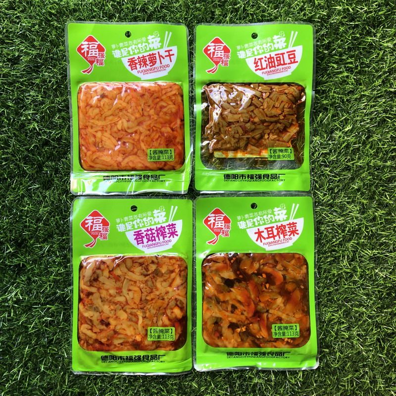 满10包包邮 福强福 香辣萝卜干/红油豇豆/木耳炸菜/香菇炸菜 酱腌
