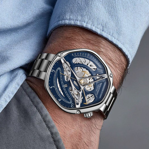 六边形风暴手表男士镂空理查德