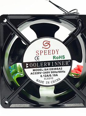 全新SPEEDY SA1238SA2 AC220V-240V 0.12/0.10A机柜散热风扇12038