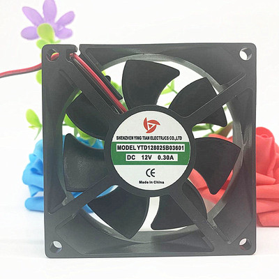 应天 YTD128025B03300 12V 0.18A 2.16W 8CM 8025 散热风扇
