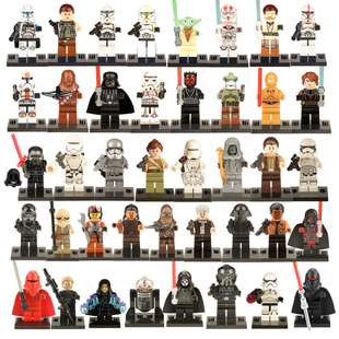 星战积木人仔X0103白兵尤达卢克天行者克隆暴风兵黑武士积木玩具