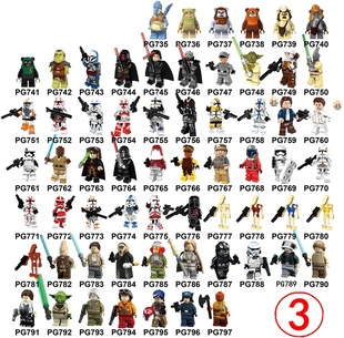 品高积木星战人仔合集小熊克隆兵尤达凯洛伦西斯雷伊拼装 小人玩具