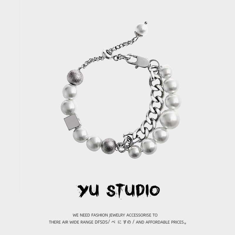 新款珍珠古巴YUSTUDIO情侣手链