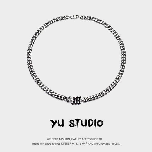 yustudio钛钢钛钢通体不掉色项链