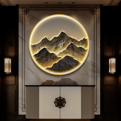 背有靠山玄关背景墙装饰画