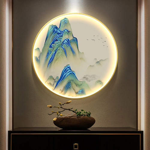 千里江山图入户玄关装饰画