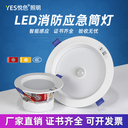 消防应急灯筒灯洞灯射灯人体感应