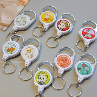 日本姆明moomin伸缩防丢钥匙扣圈挂件自动收缩绳防盗卡通便携可爱
