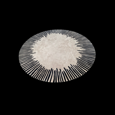 意大利真丝圆地毯别墅餐厅